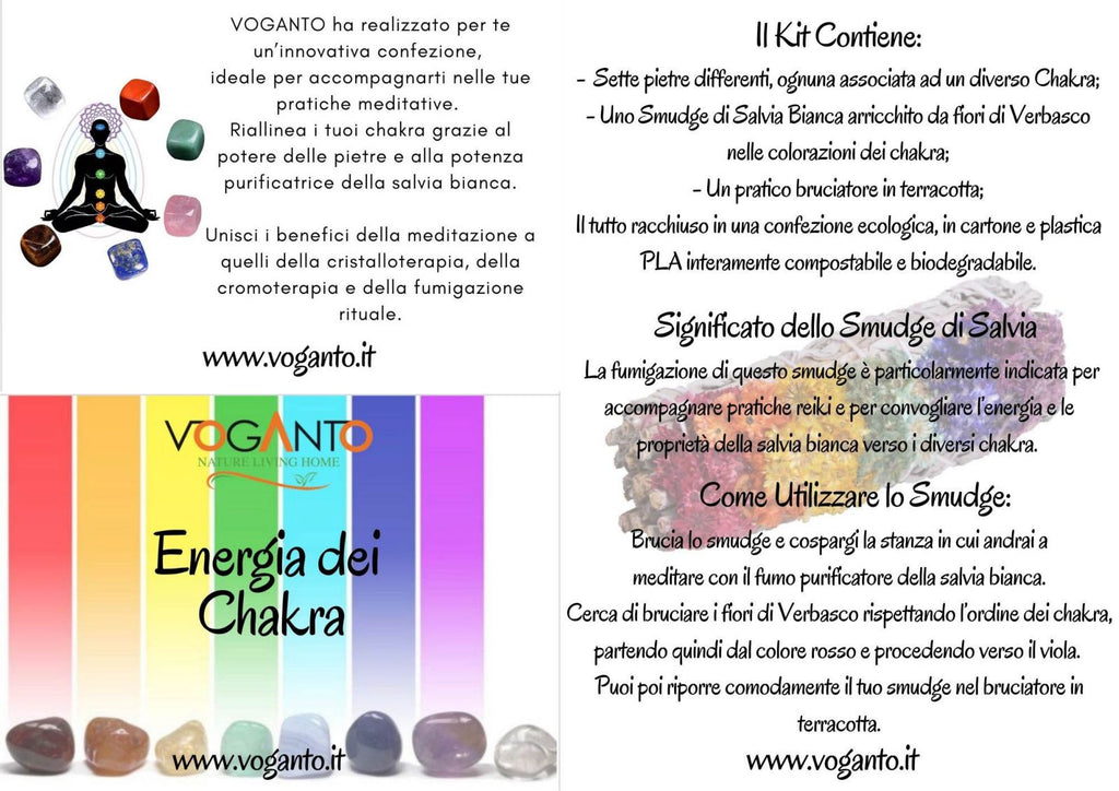 Ritual Box con pietre 7 chakra, salvia e bruciatore