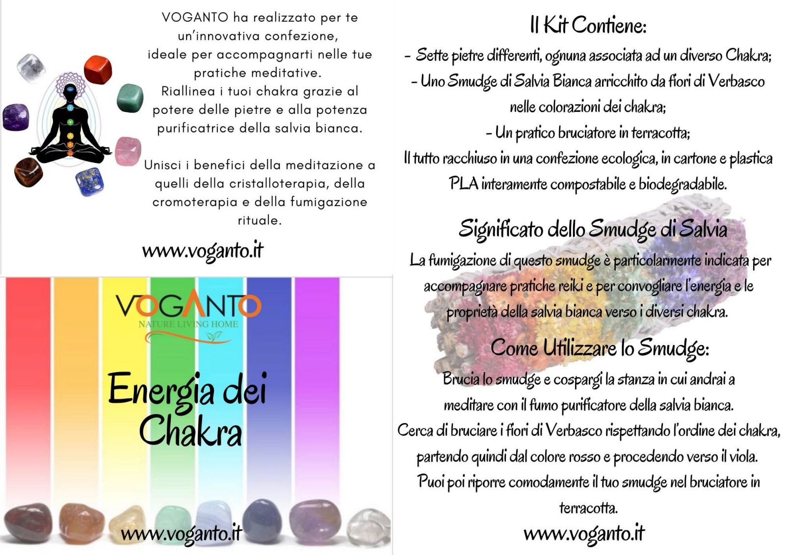Ritual Box con pietre 7 chakra, salvia e bruciatore
