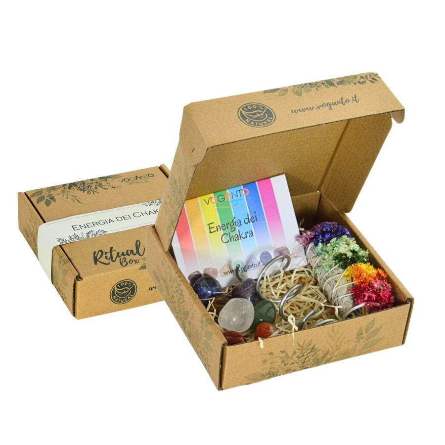 Ritual Box con pietre 7 chakra, salvia e bruciatore