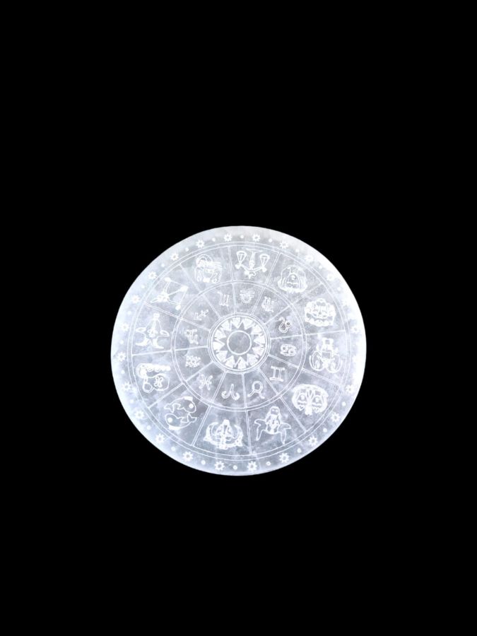 Piastra di ricarica Segni Zodiacali in Selenite