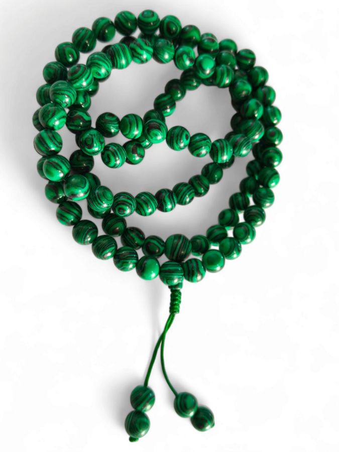 Mala Tibetano in Malachite