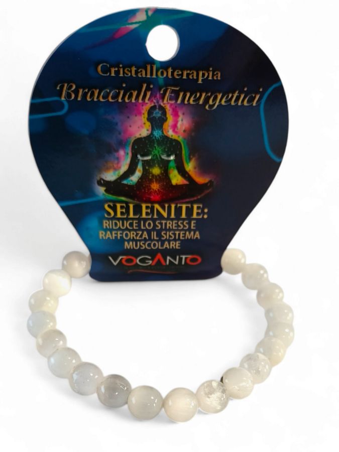 Bracciale in pietra naturale Selenite