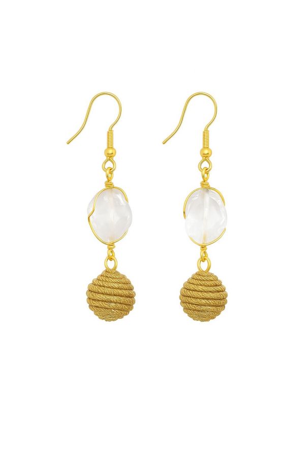 Orecchini in Capim Dourado con Cristallo di Rocca