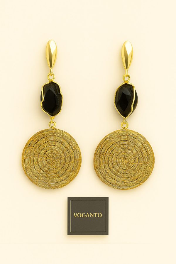 Orecchini in Capim Dourado con Tormalina Nera