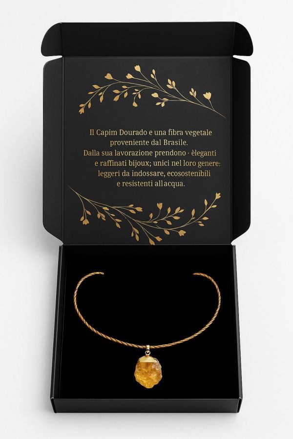 Collana in Capim Dourado con Citrino grezzo