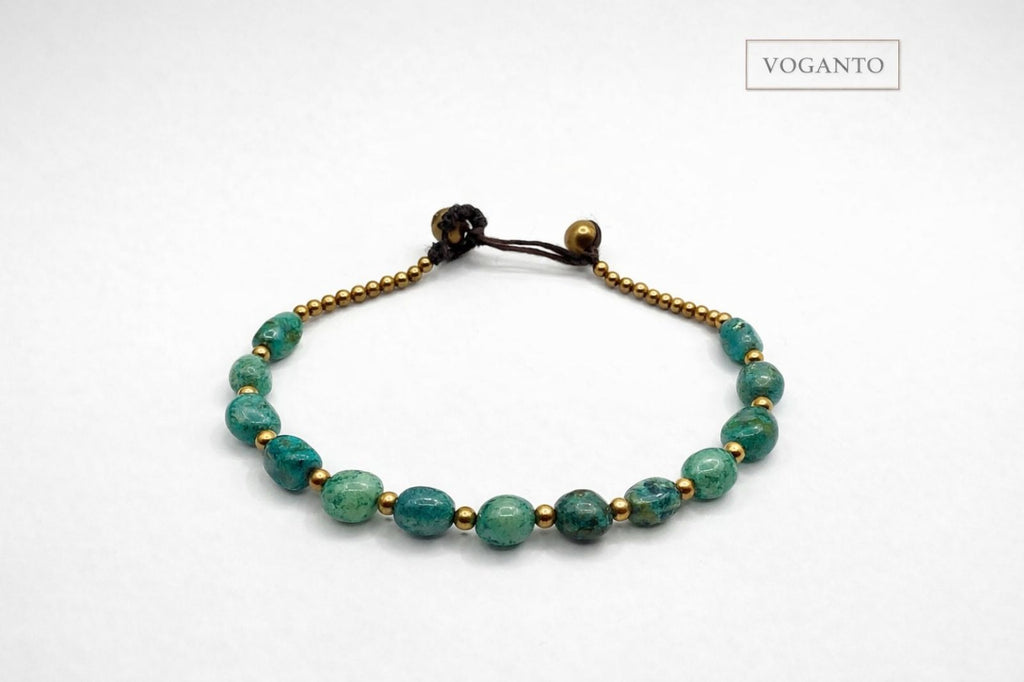 Bracciale in ottone con Crisocolla