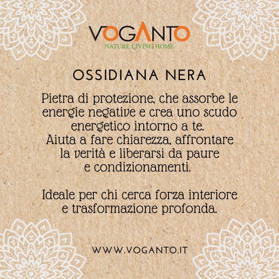 Collana in Ottone con Ossidiana Nera
