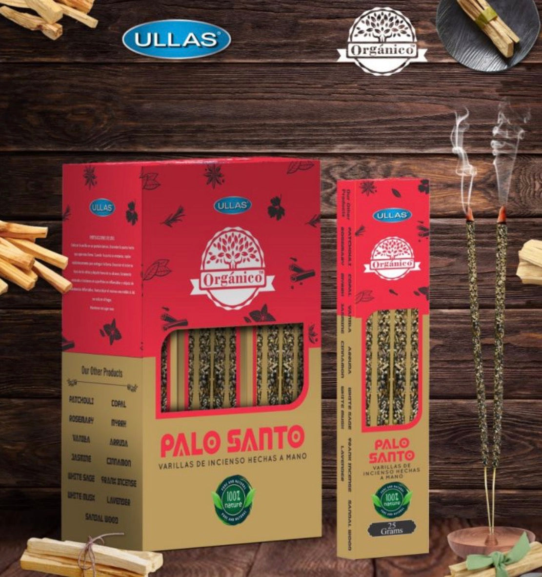 Incenso Organico al Palo Santo Ullas