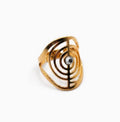 Anello in acciaio dorato regolabile Spirale