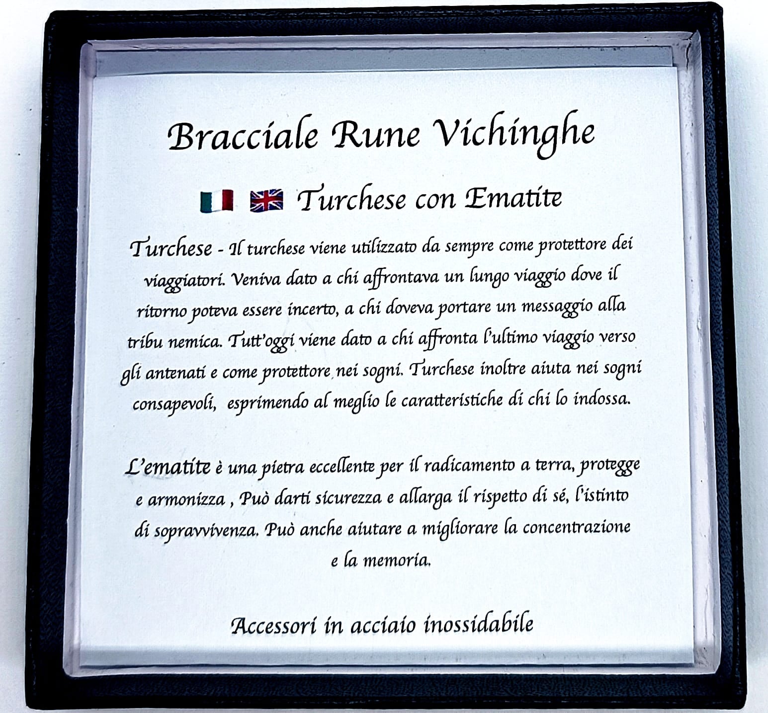Bracciale rune WUNJO Turchese con Ematite