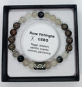 Bracciale rune GEBO Quarzo tormalinato e Diaspro alabastro