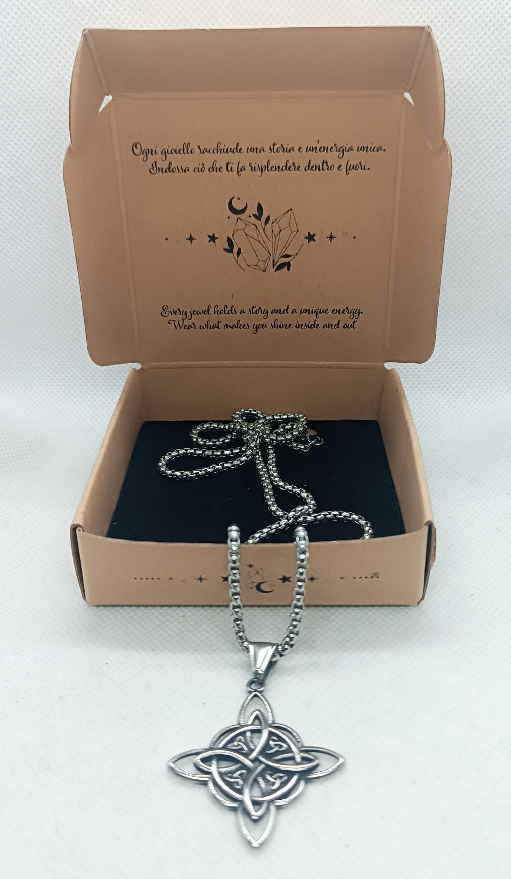 Collana Nodo della strega in acciaio