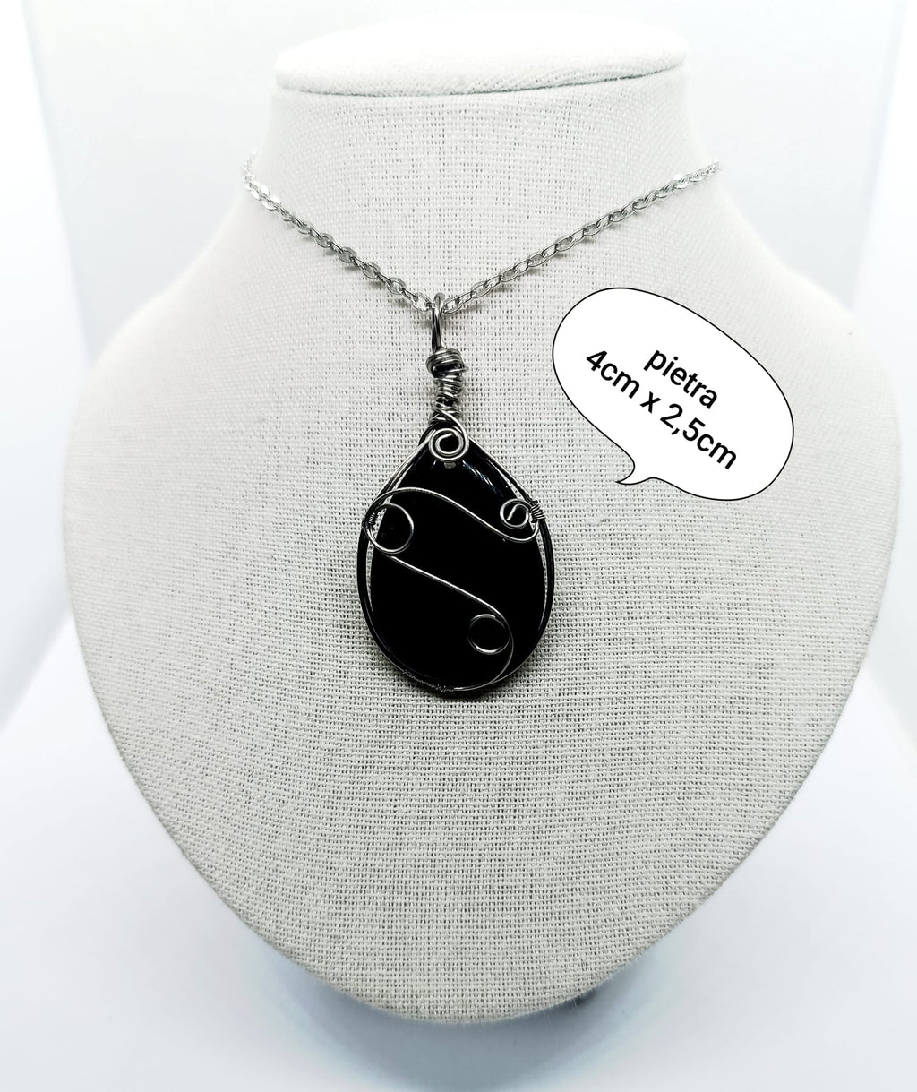 Collana con Onice in acciaio