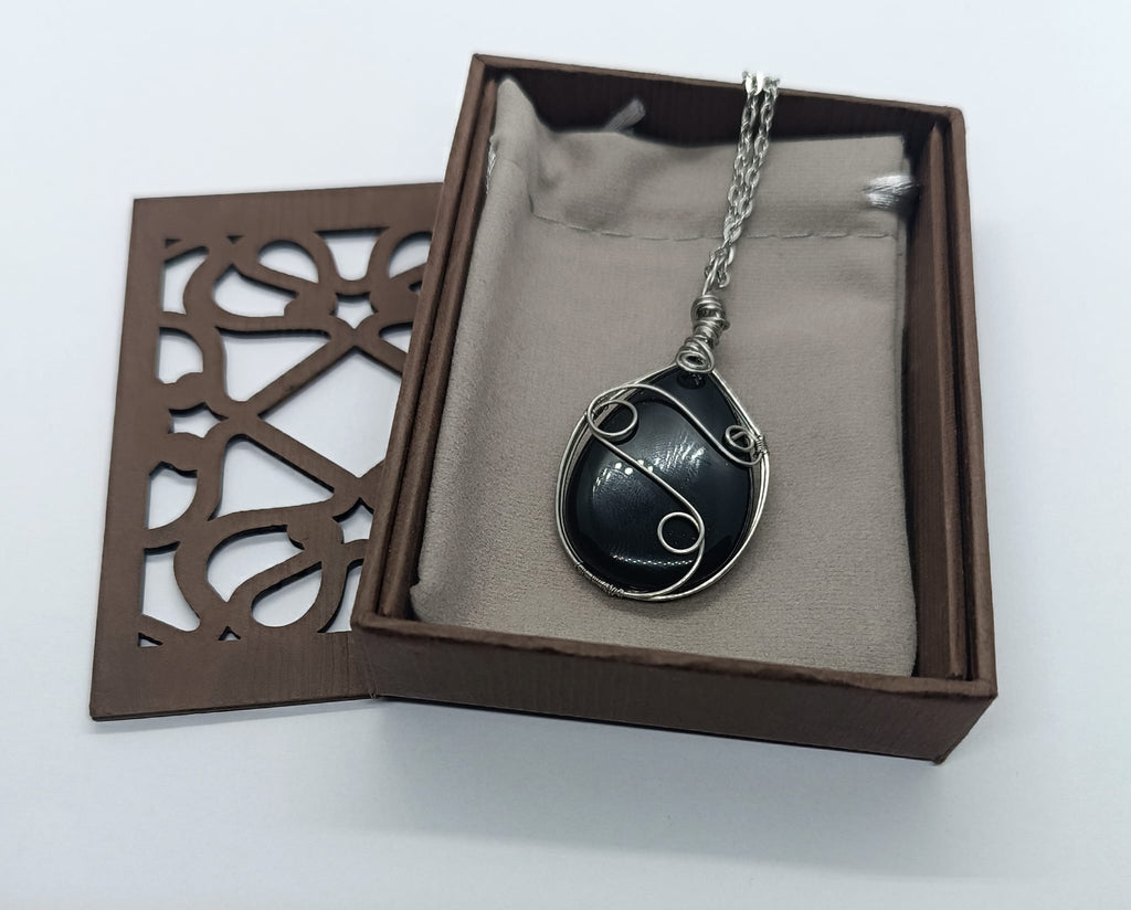 Collana con Onice in acciaio