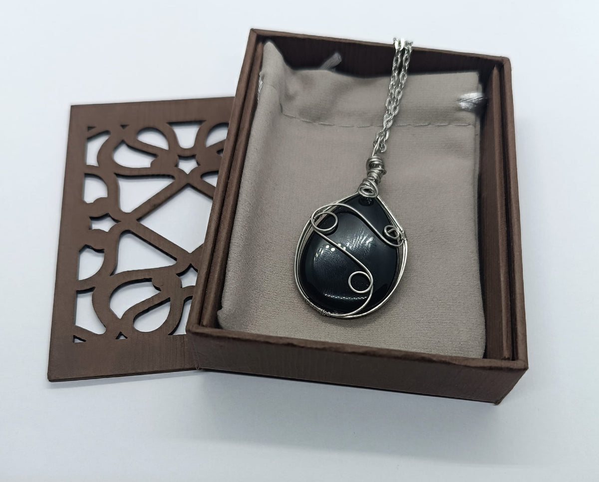 Collana con Onice in acciaio