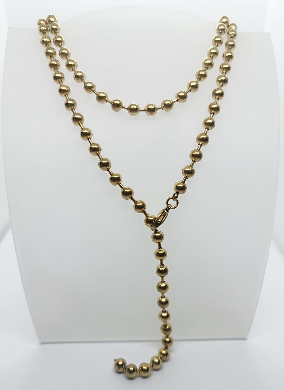 Collana in acciaio inossidabile dorata con paline