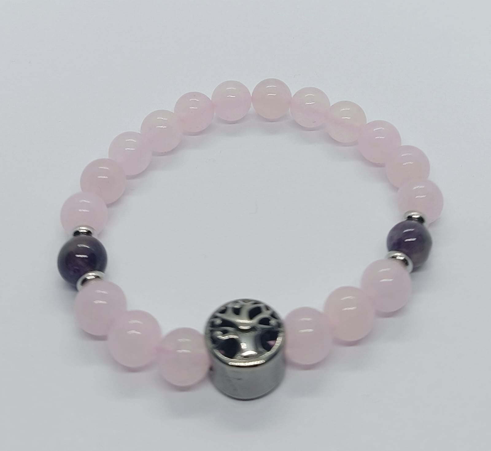 Bracciale in quarzo rosa