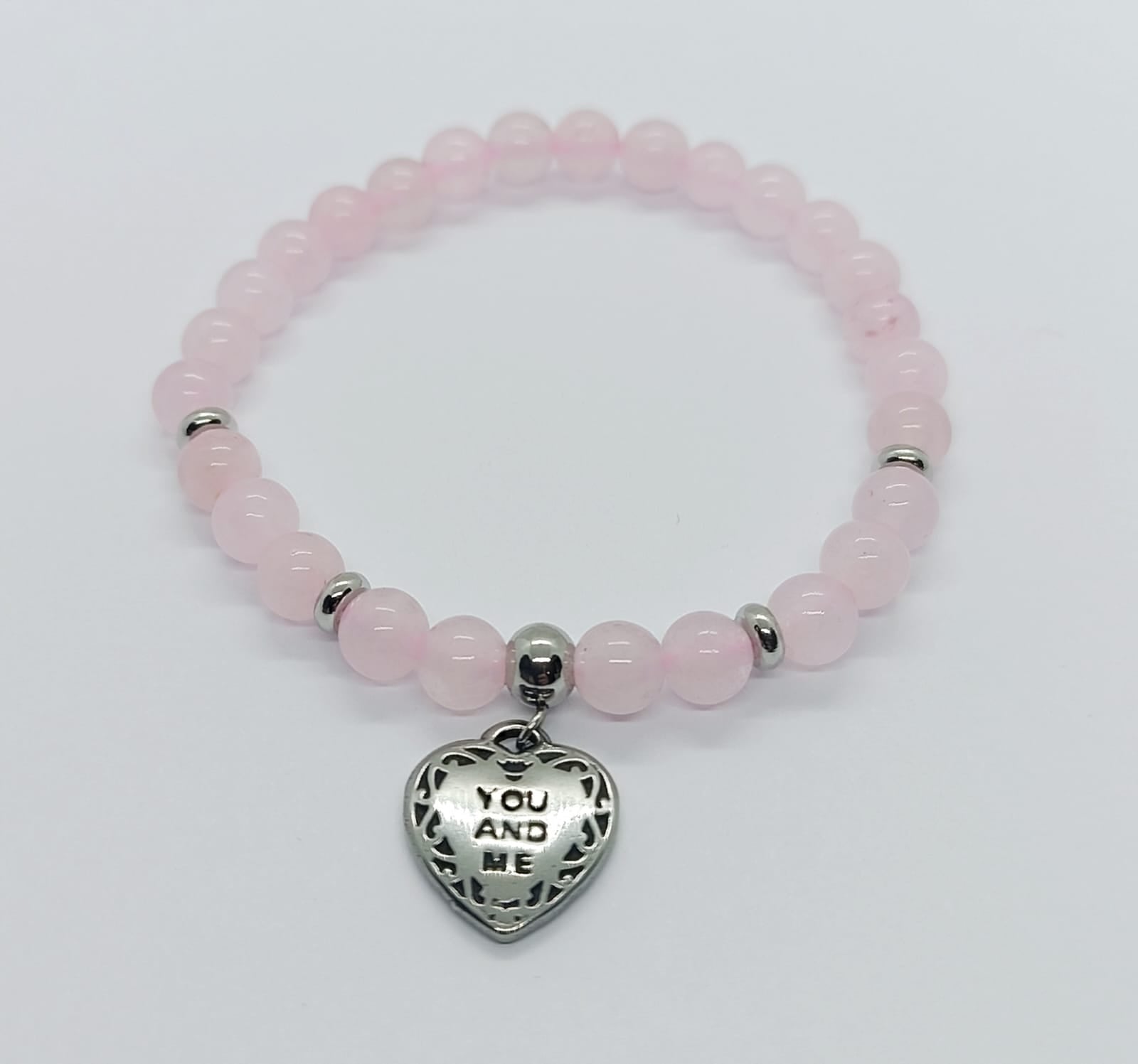 Bracciale in quarzo rosa