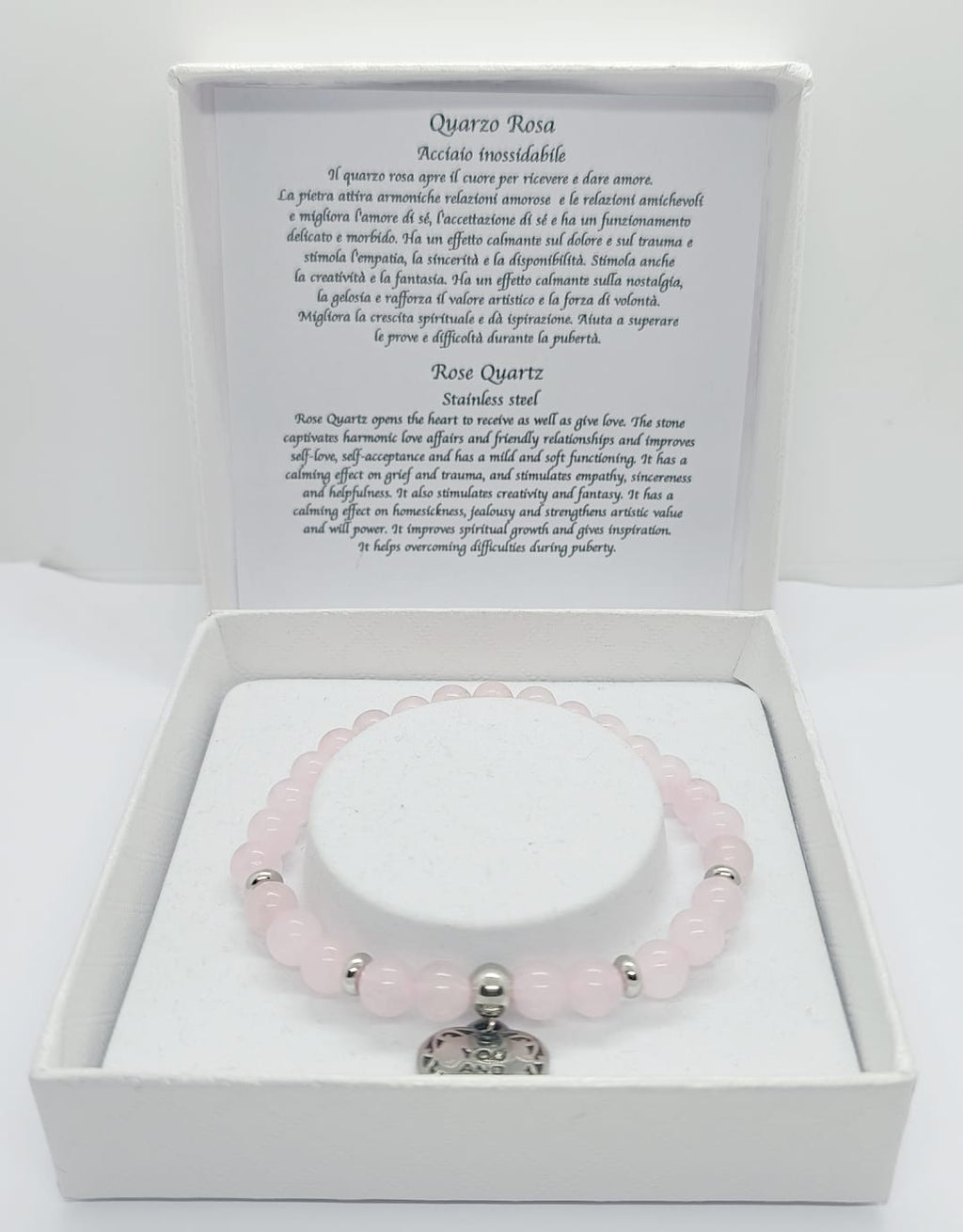 Bracciale in quarzo rosa