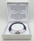 Bracciale in ametista e quarzo rosa