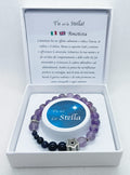 Bracciale in ametista e goldstone blu