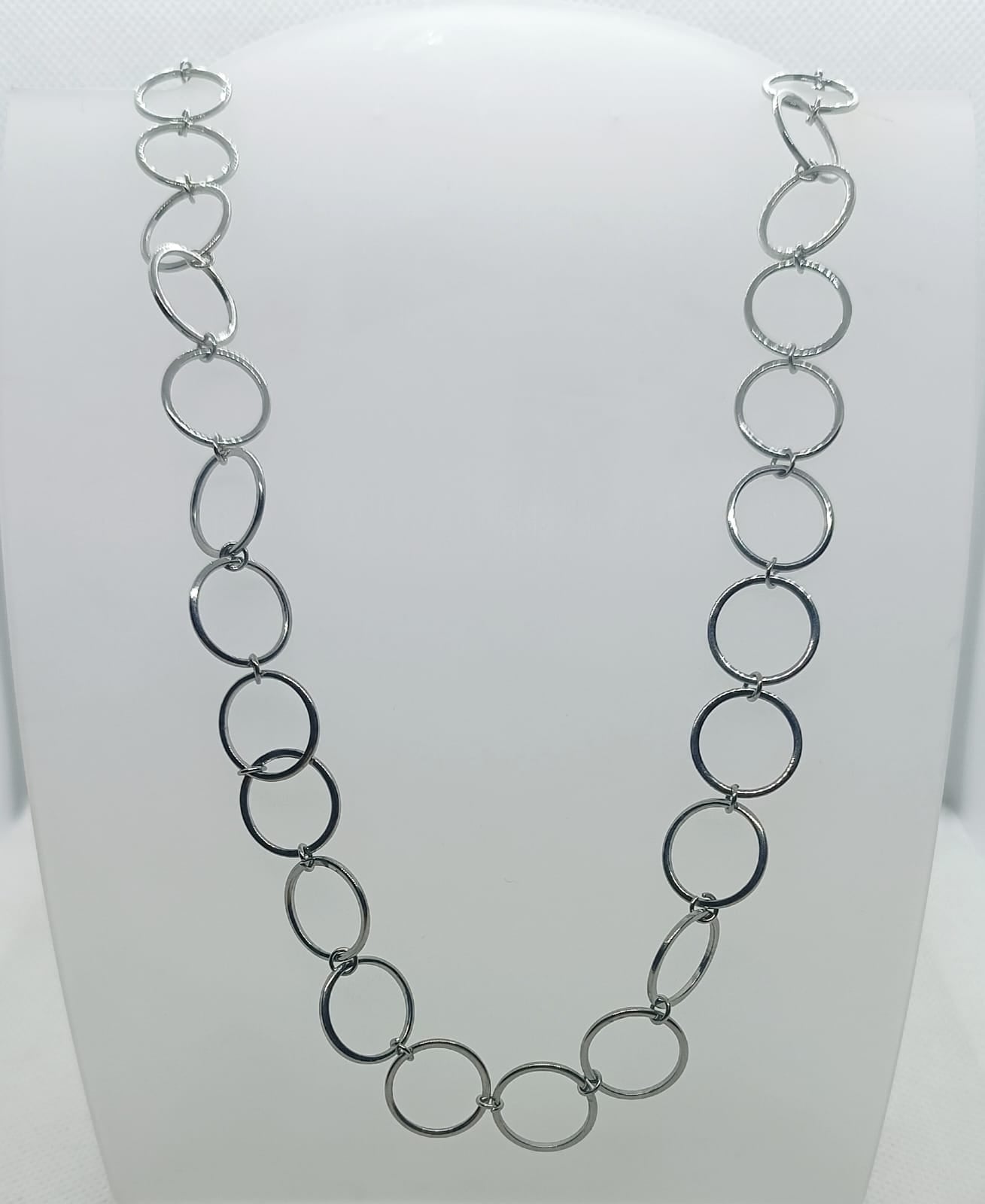 collana in acciaio inossidabile con cerchi