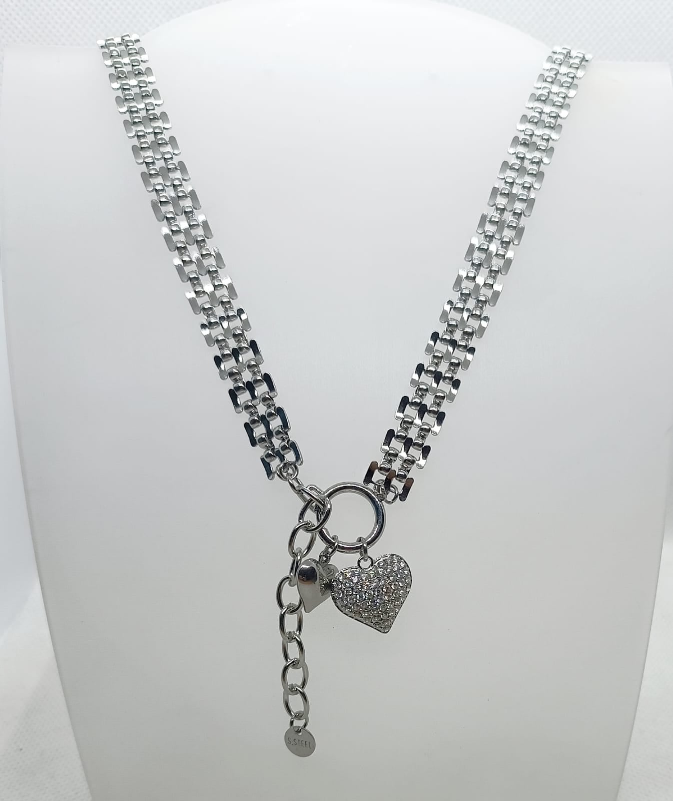 collana in acciaio inossidabile con cuore