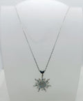 collana in acciaio inossidabile con sole con brillantini