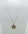 collana in acciaio inossidabile dorata con fiore
