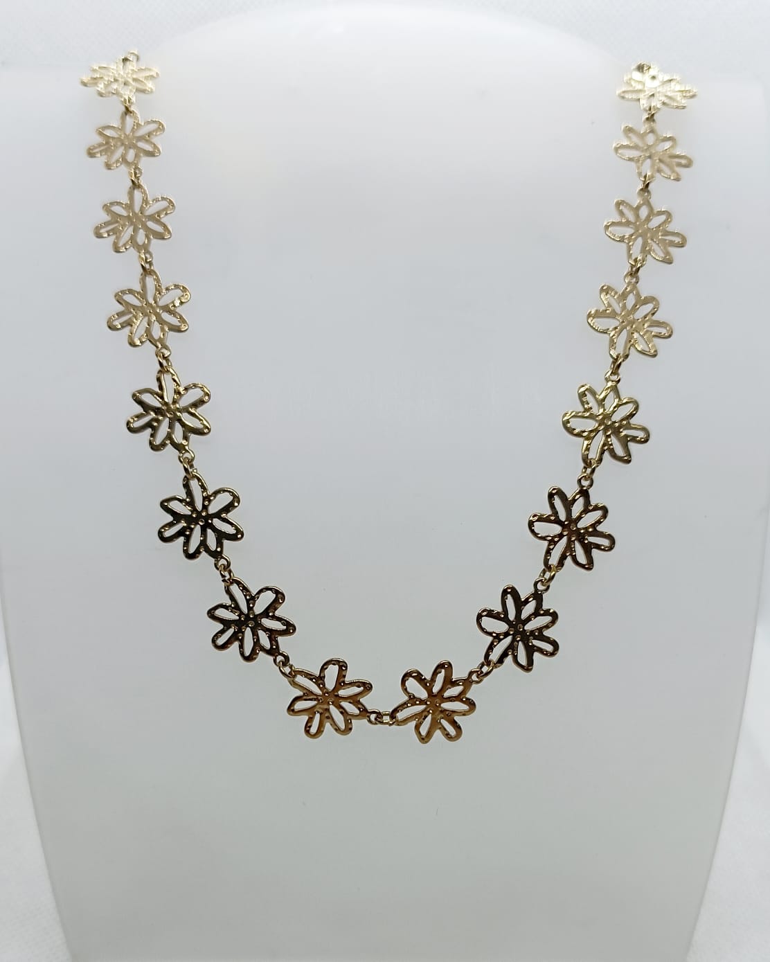 collana in acciaio inossidabile dorata fatta a fiore
