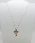 collana in acciaio inossidabile dorata con croce