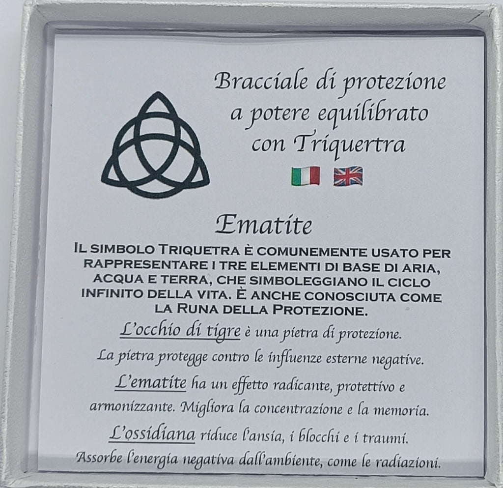 Bracciale di protezione con Triquertra Ematite