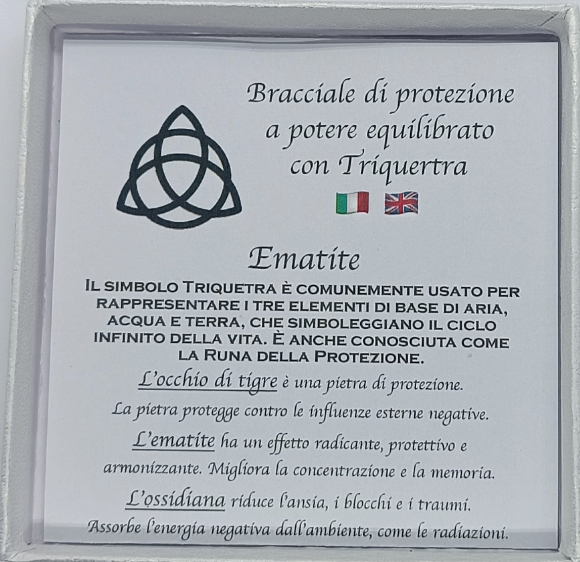Bracciale di protezione con Triquertra Ematite