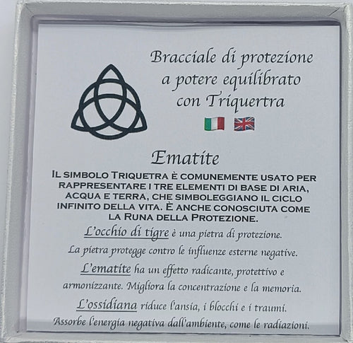 Bracciale di protezione con Triquertra Ematite