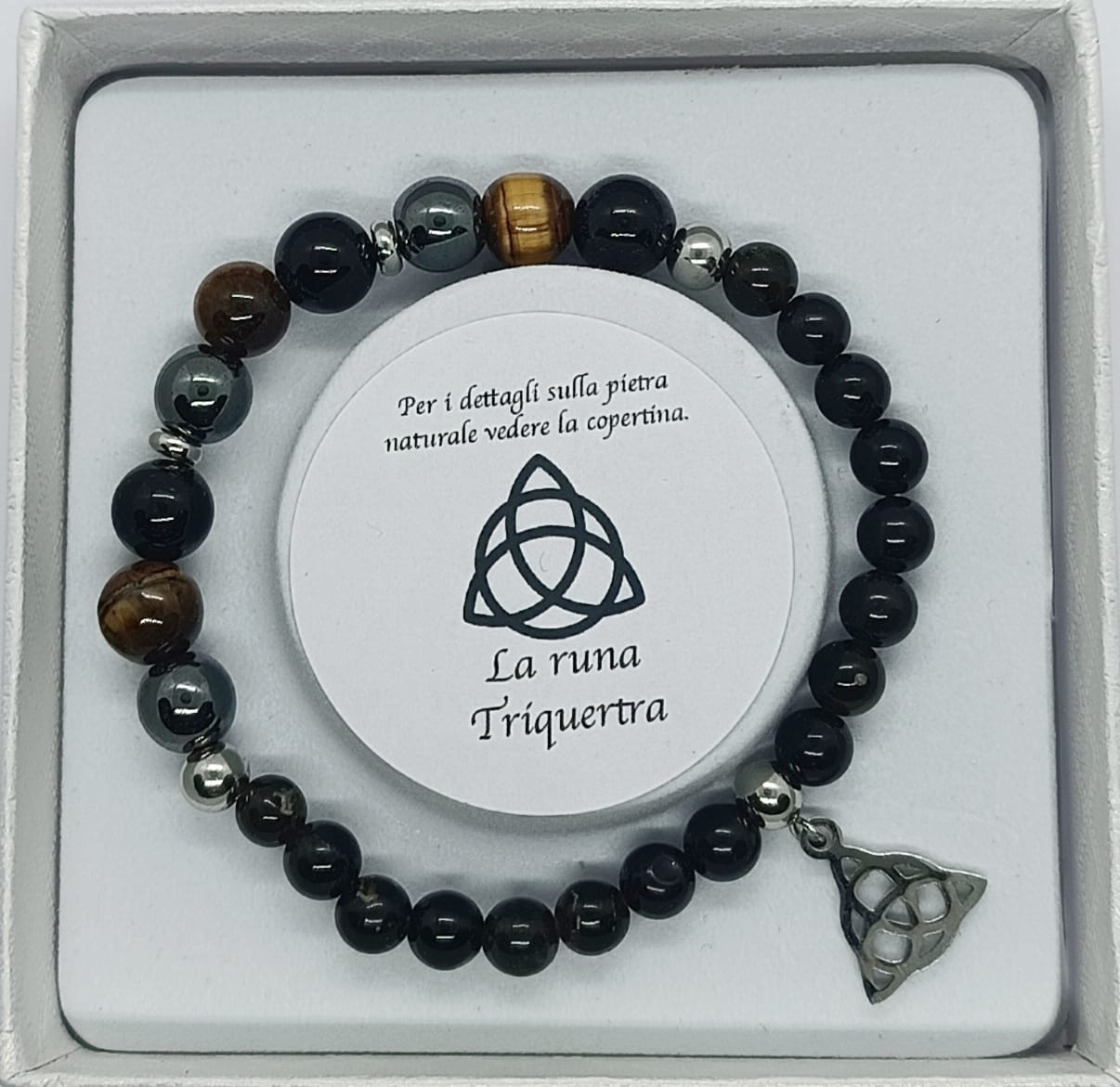Bracciali di protezione Triquertra Ossidiana Nera