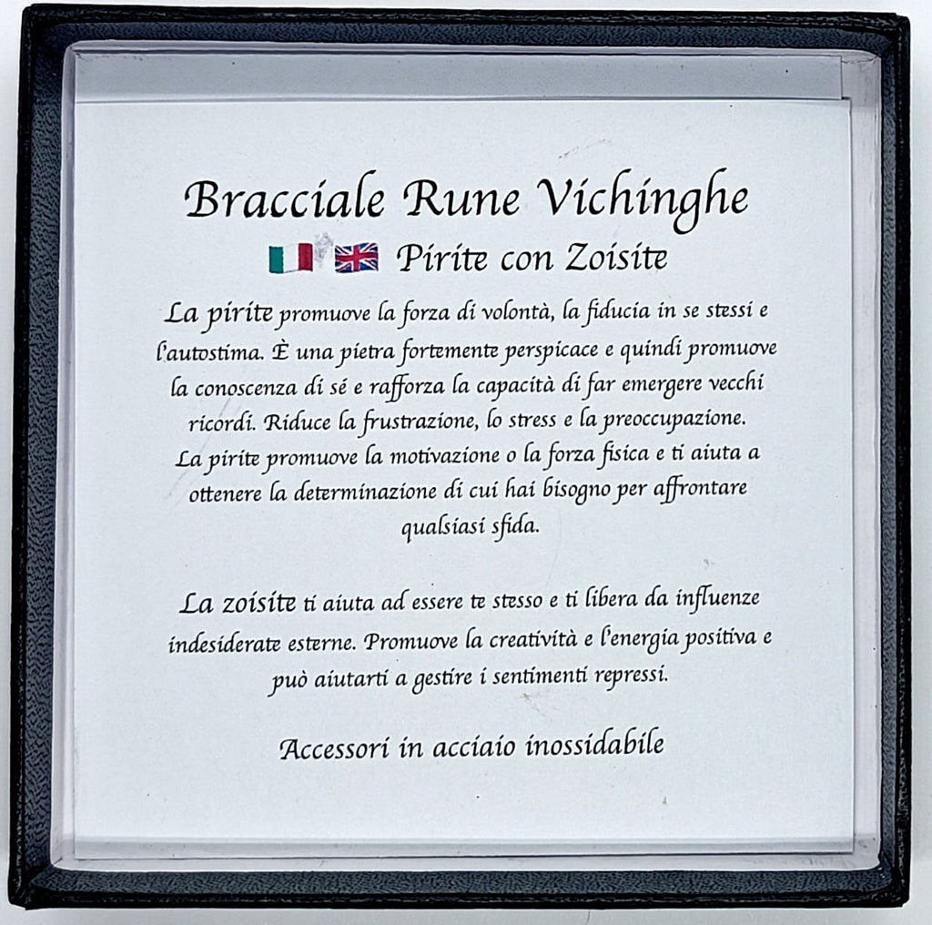 Bracciale Rune Vichinghe Pirite e Zoisite