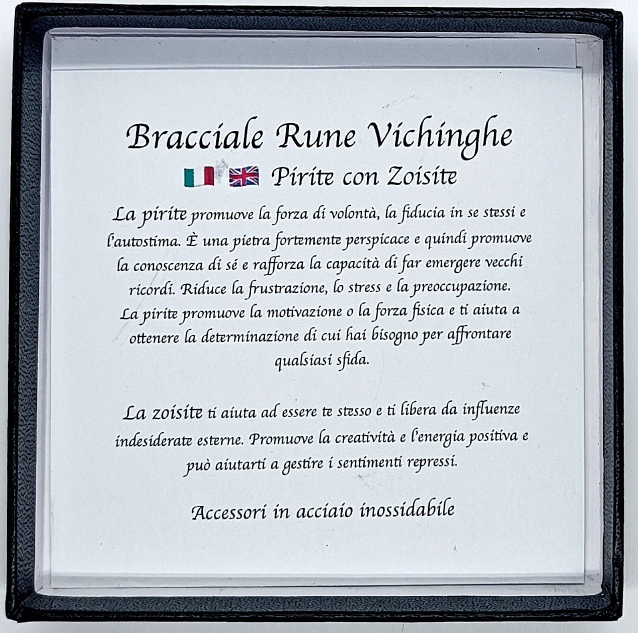 Bracciale Rune Vichinghe Pirite e Zoisite