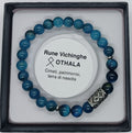 Bracciale Rune Vichinghe Occhio di tigre blu e Apatite