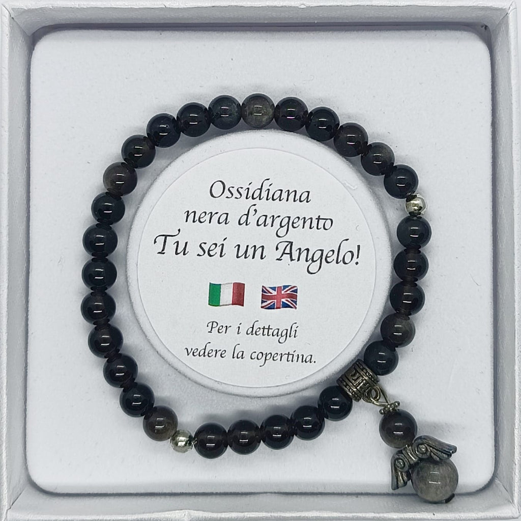 Bracciale Ossidiana nera d'argento