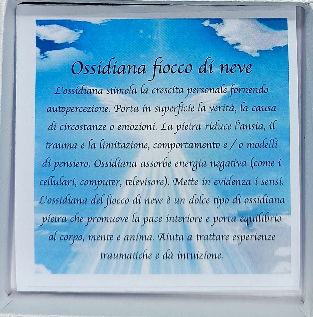 Bracciale Ossidiana fiocco di neve