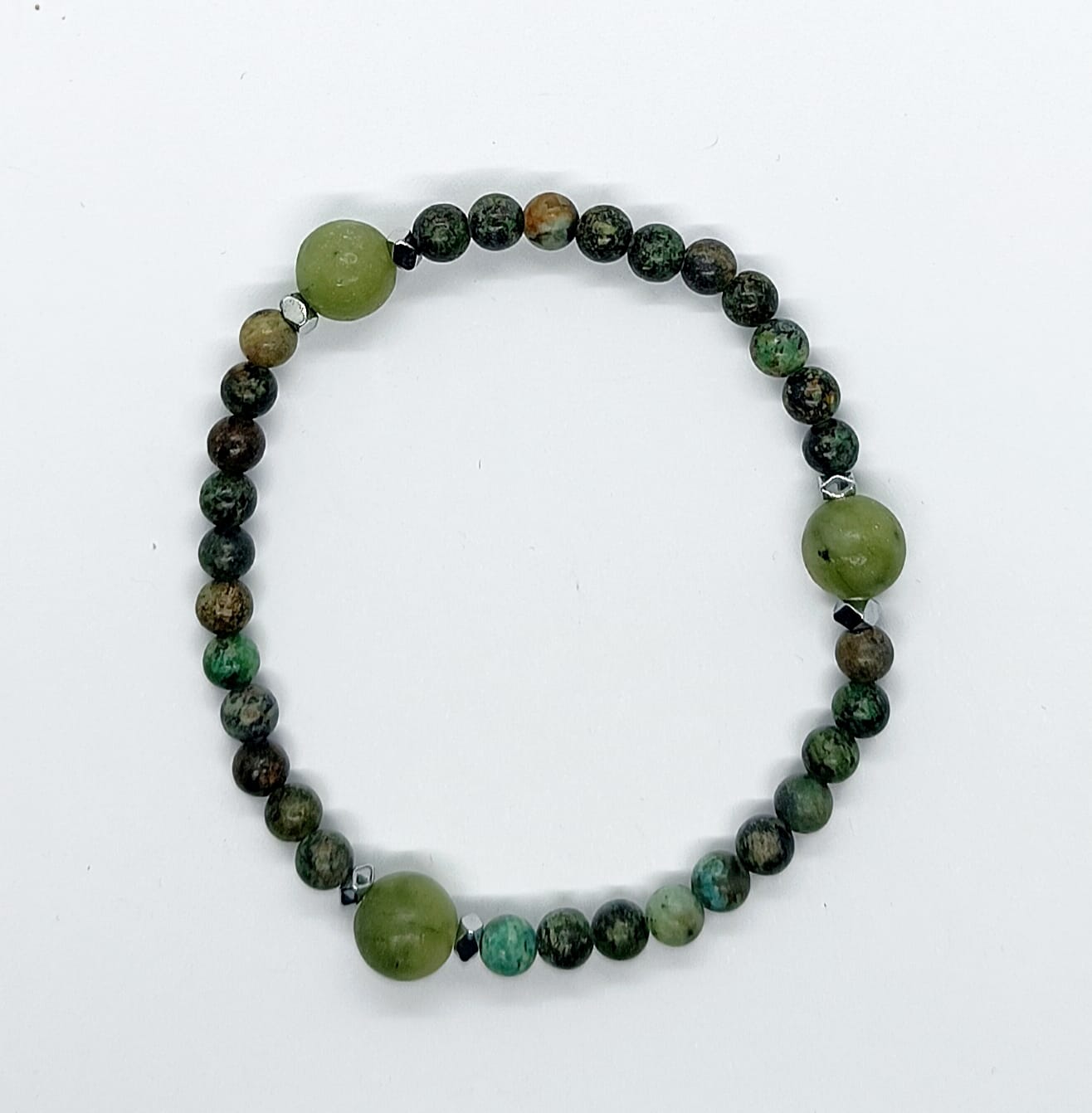 Bracciale Turchese africano con Giada Nefrite