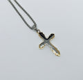 collana in acciaio inossidabile con croce dorata e argentata