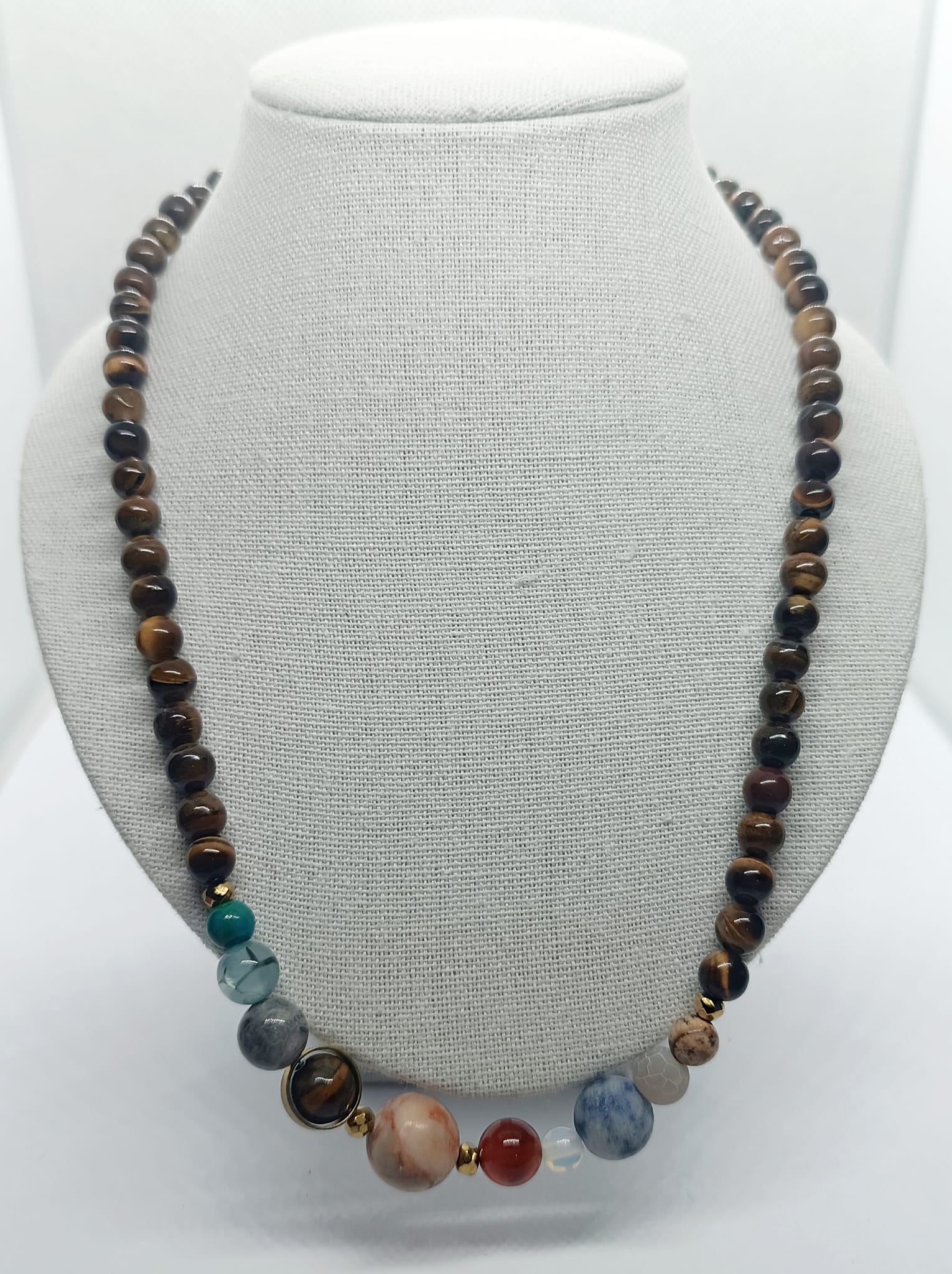 Collana del sistema solare con Occhio di Tigre