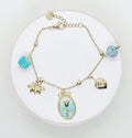 Bracciali con ciondolo floreale in acciaio inossidabile