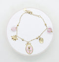 Bracciali con ciondolo floreale in acciaio inossidabile