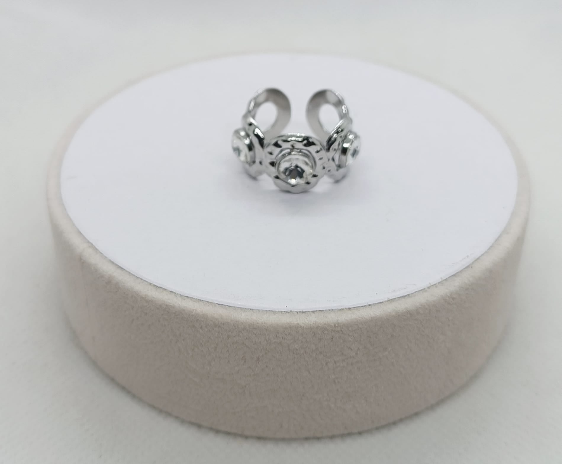 Anelli in acciaio regolabili zircone blu
