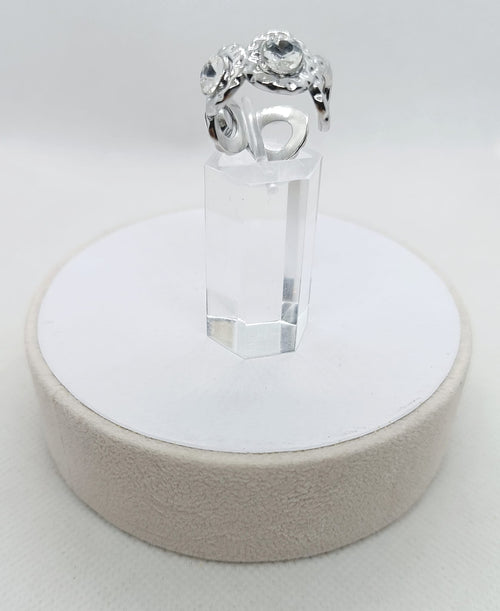 Anelli in acciaio regolabili zircone blu