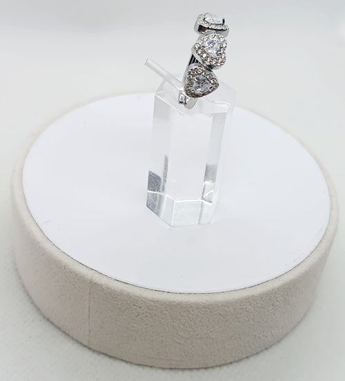 Anello in acciaio regolabile tre cuori