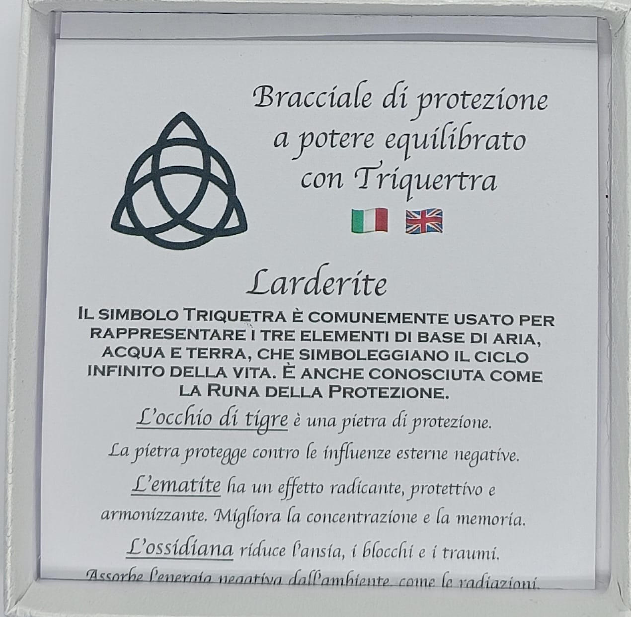 Bracciali di protezione con Triquertra Larderite